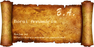 Borsi Annamária névjegykártya